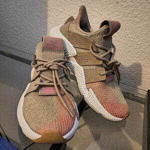 Adidas Men's Beige and Pink Sneakers